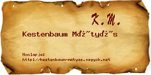 Kestenbaum Mátyás névjegykártya
